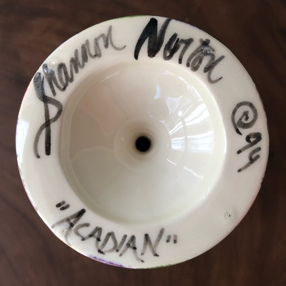 Two “Acadian” vintage ceramic wine glasses, studio art pottery - Picture 8 of 10